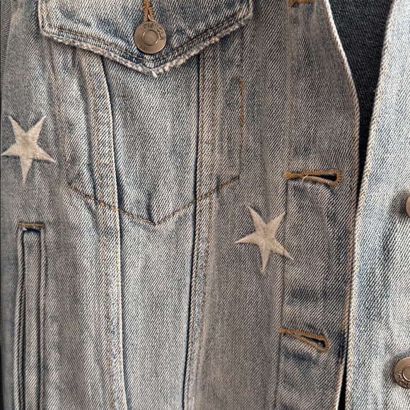 Pistola Star-Patterned Jean Jacket - Light Blue - Picture 2 of 4